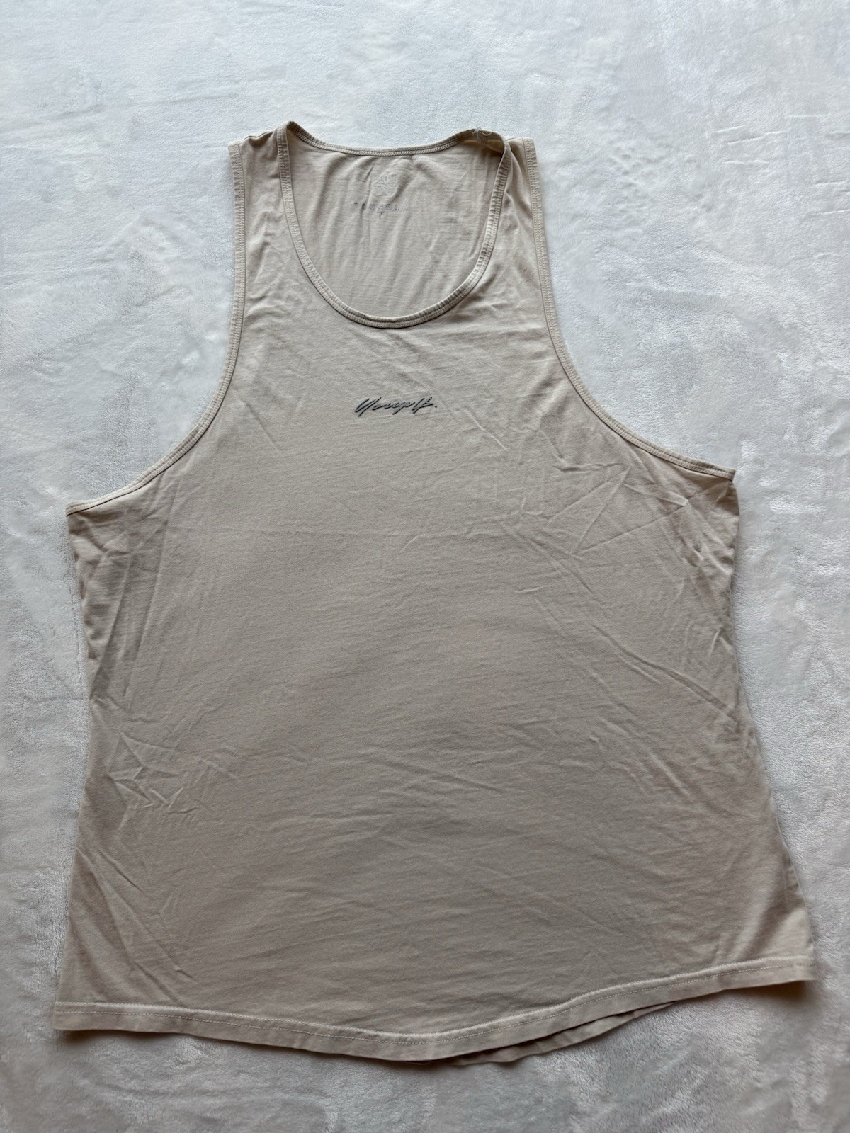 YoungLA Stringer Tank Top Mens Large Taupe Brown Cotton Muscle Tee Gym 308 gallery