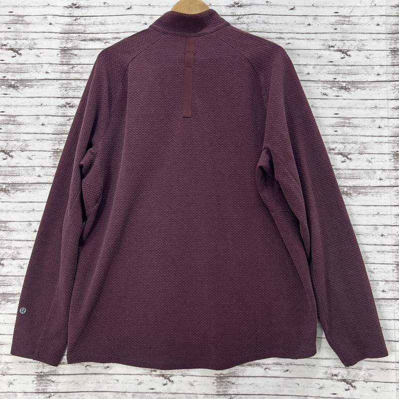 Lululemon At Ease 1/2 Zip Pullover Textured Double Knit Burgundy Men's XL gallery