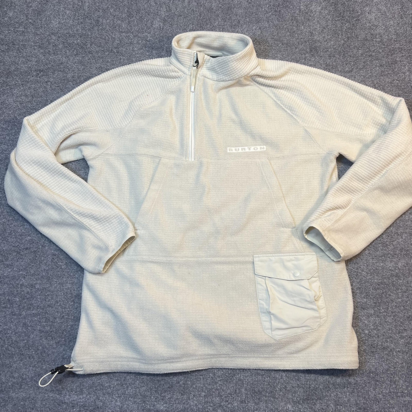 Burton Fleece Pullover Mens Large White 1/4 Zip Long Sleeve Snowboard Shirt gallery
