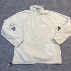 Burton Fleece Pullover Mens Large White 1/4 Zip Long Sleeve Snowboard Shirt