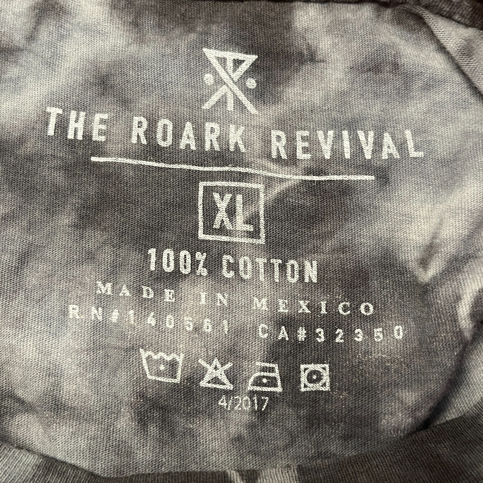 Roark Revival Mens XL Tie Dye T Shirt Black Gray Skate Company of Waywards gallery