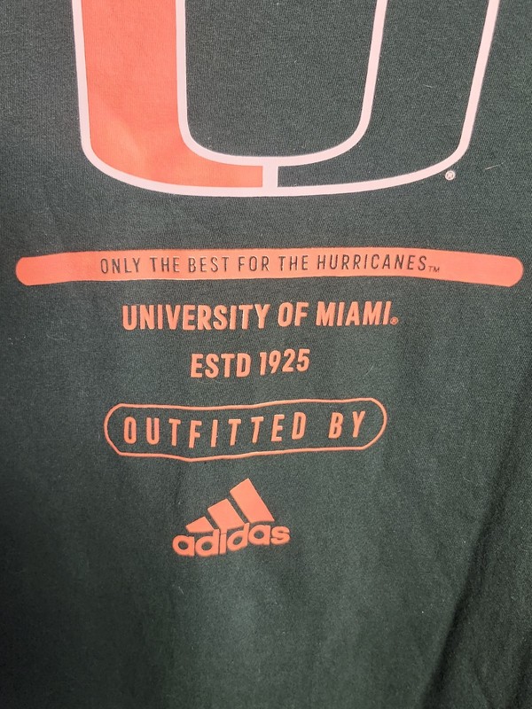 Miami Hurricanes Medium Adidas Amplifier Tee (10245) gallery