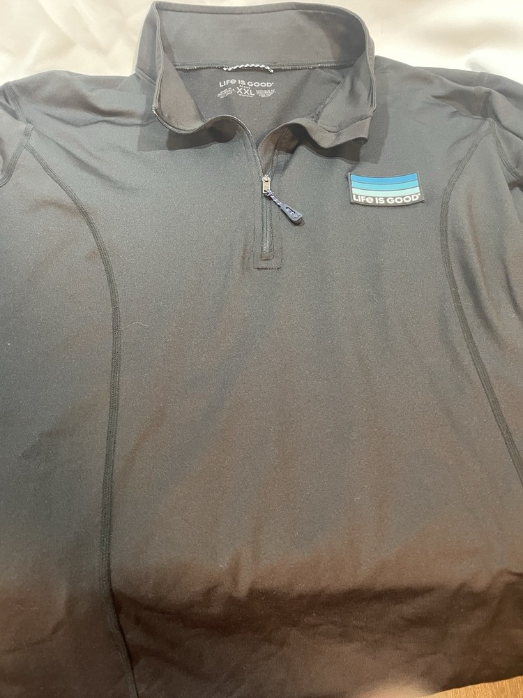 Life is Good Men Active Quarter Zip Pullover LIG Stripes Black XXL