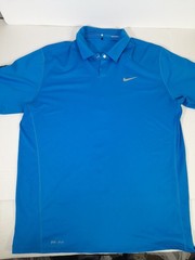 Nike Golf Tiger Woods Vapor Control Max Polo 619760 463 Photo Blue Black Sz L
