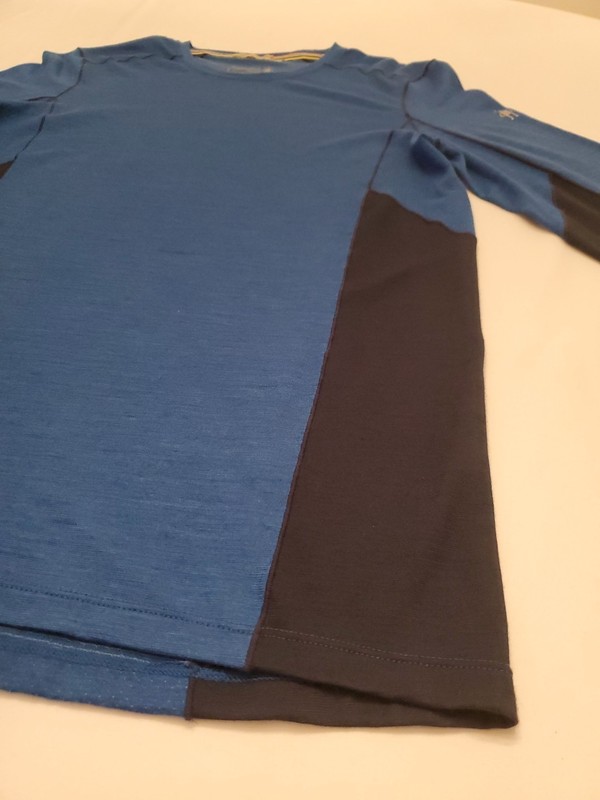 SMARTWOOL MENS MERINO SPORT 150 LONG SLEEVE CREW SMALL BLUE BLACK BRAND NEW gallery