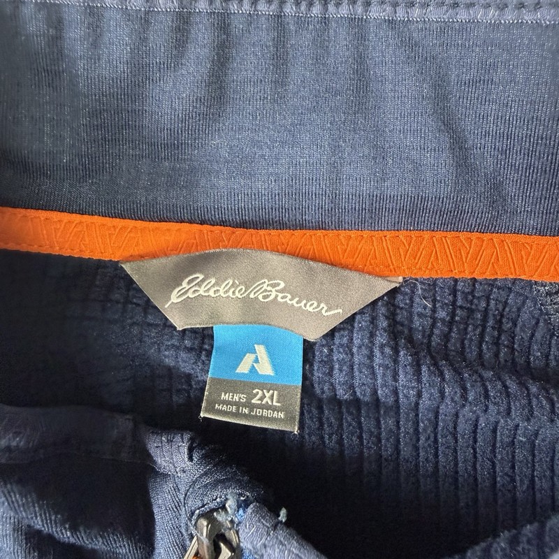 Eddie Bauer Pullover First Ascent Men’s 2XL Blue 1/4 Zip FreeHeat Waffle Knit gallery