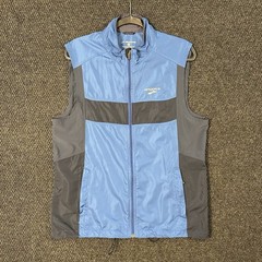 Brooks Shelter Technology Running Vest Mens L Blue Gray Full Zip Reflective Vent