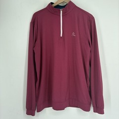 Rhoback Mens Large Performance Quarter Zip Pullover Maroon Berry Burgundy Nylon