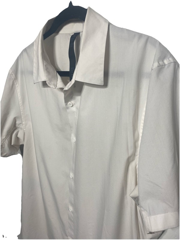 Lululemon Airing Easy Short Sleeve Shirt Stretch Cotton Blend Ivory Size XL gallery