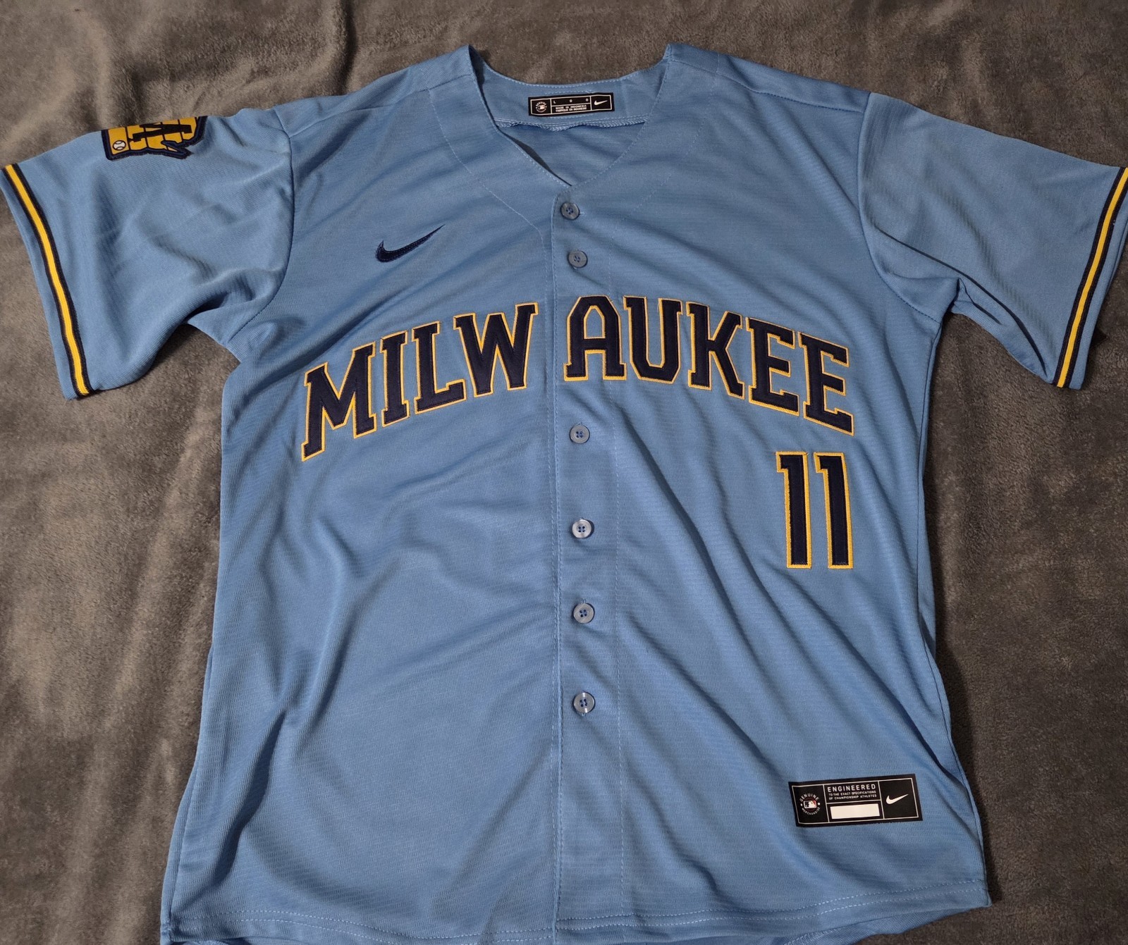Fast Free Shipping! XXXL 3X Jackson Chourio Milwaukee Brewers Stitched Jersey 11 gallery