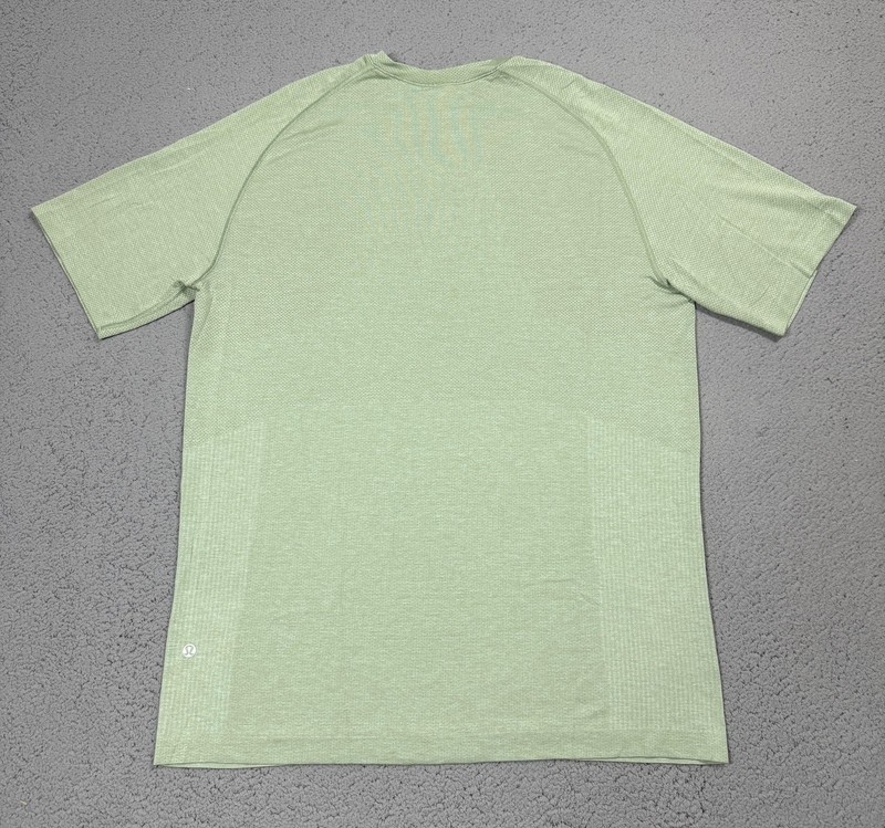 Lululemon Shirt Mens Large Green Short Sleeve Raglan Athletic Performance Top gallery