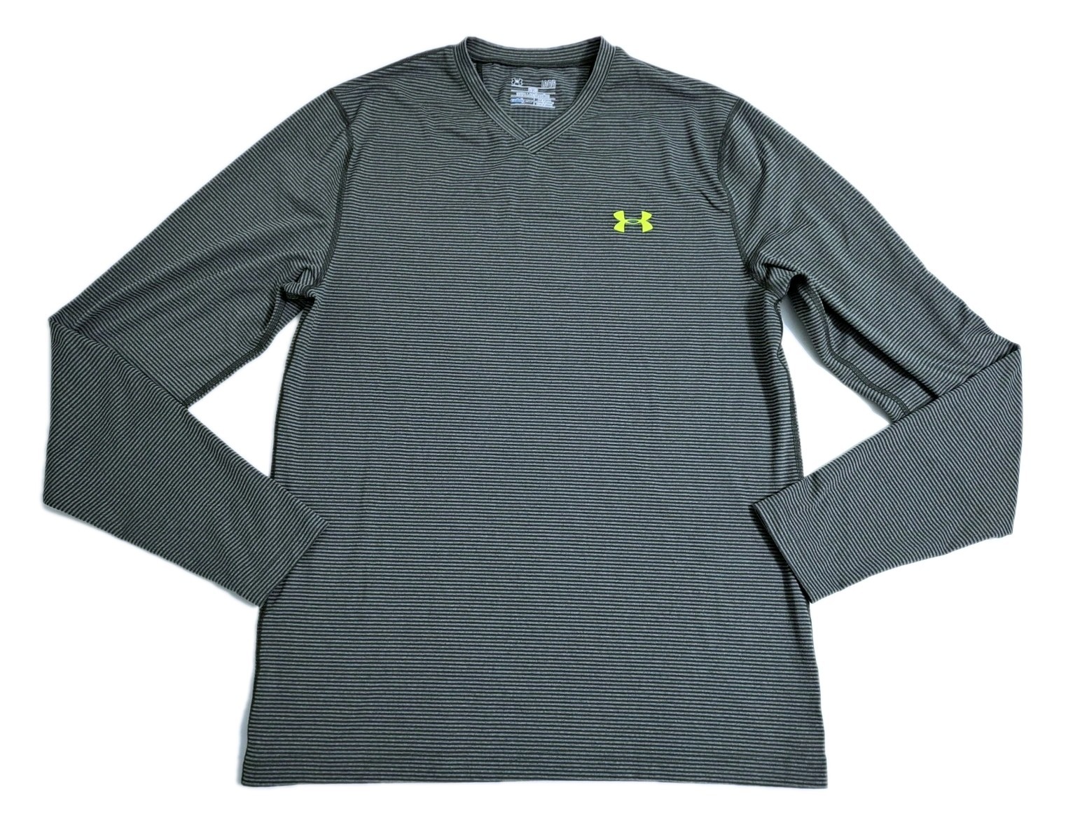 Under Armour Men's Large Infrared Fitted T-Shirt Gray Long Sleeve ColdGear Green gallery