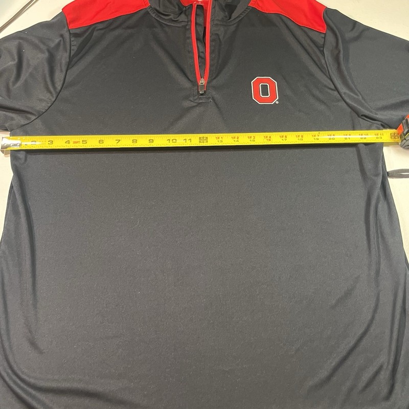 Ohio State Buckeyes Scarlet & Gray 1/4 Zip Long Sleeve Pullover Men XL Black Red gallery