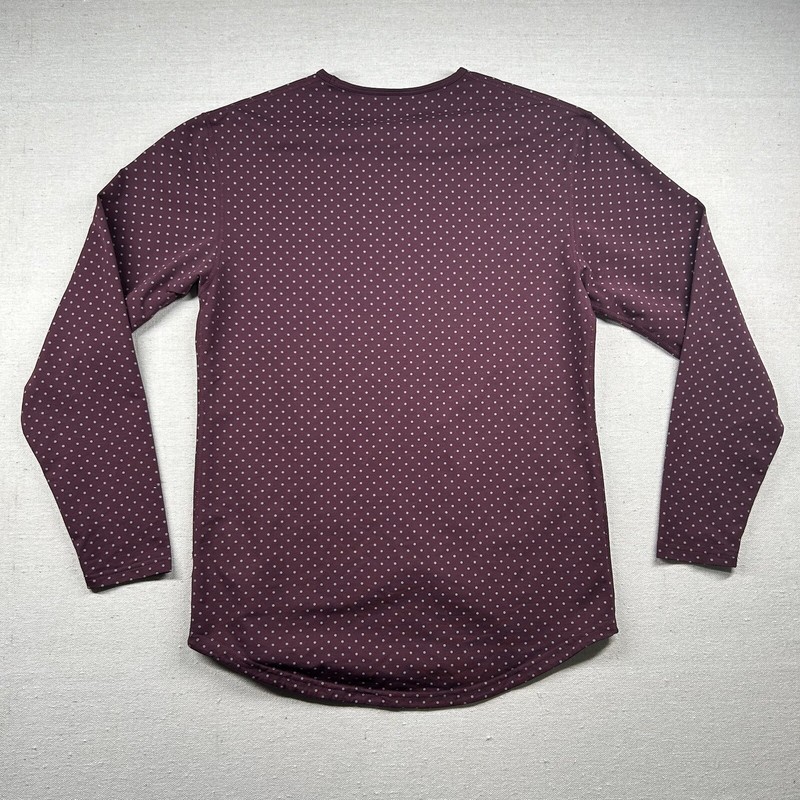 Bylt Shirt Mens M Drop Cut Active Workout Stretch Lux Maroon Polka Dot Burgundy gallery