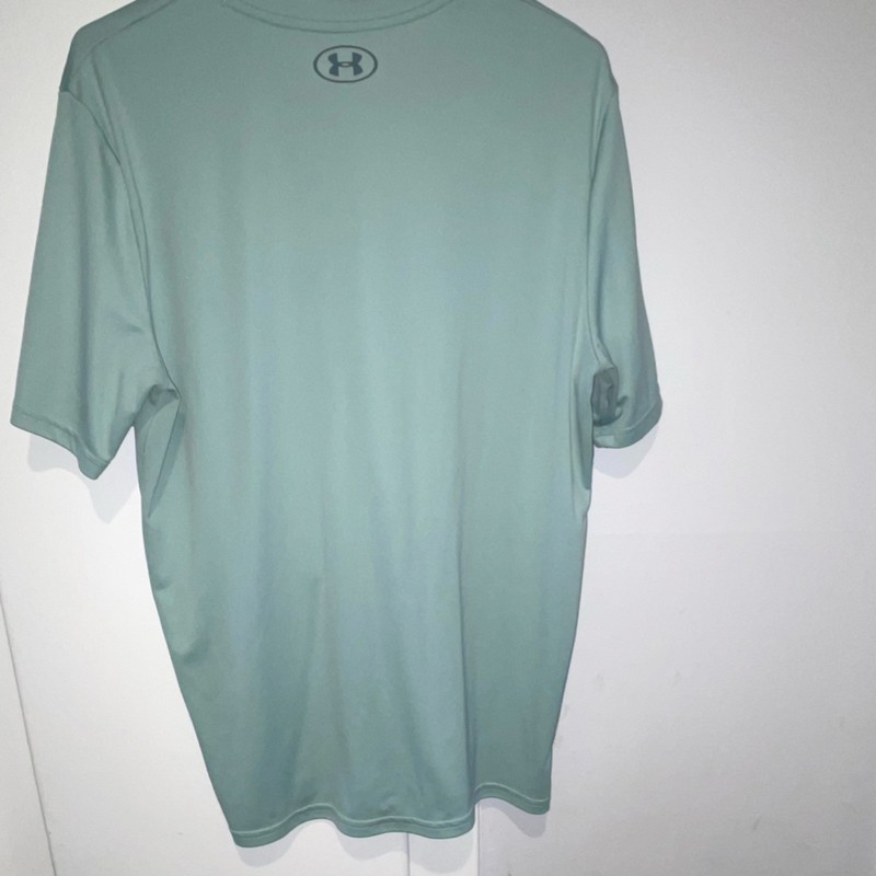Under Armour HeatGear Men's V-Neck Short Sleeve Loose Fit Green Logo Tee L gallery