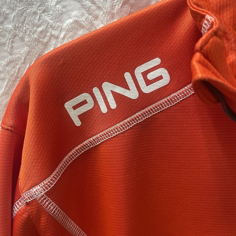 PING Golf Men's Medium Illinois Fighting Illini Quarter Zip Pullover Orange M gallery