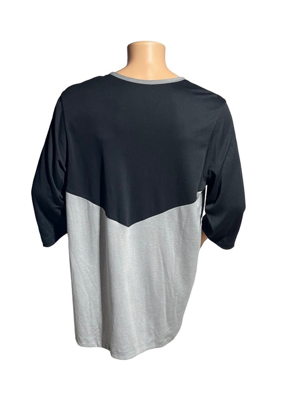 Nike BSBL 3/4 Raglan Baseball Top Shirt Black Gray BQ6598-010 Men’s M NWT Trout gallery