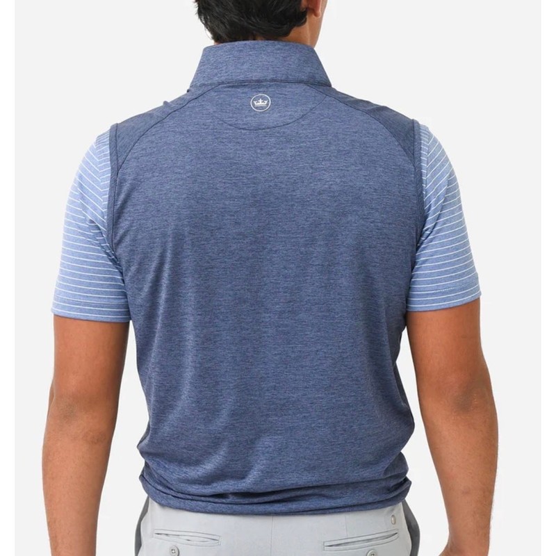 Peter Millar Crown Crafted Men's Stealth Performance Quarter-Zip Vest Blue L gallery