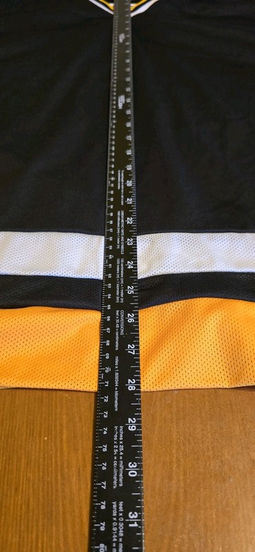 Vintage Athletic sewing Hockey Jersey Mens S-M Black Yellow White Stripe V Neck gallery
