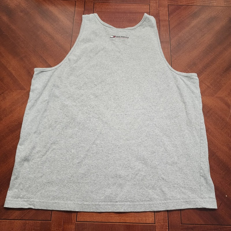 VTG Y2K Tommy Hilfiger Athletics Mens Tank Top Muscle XL Logo Gray 90s Cotton gallery