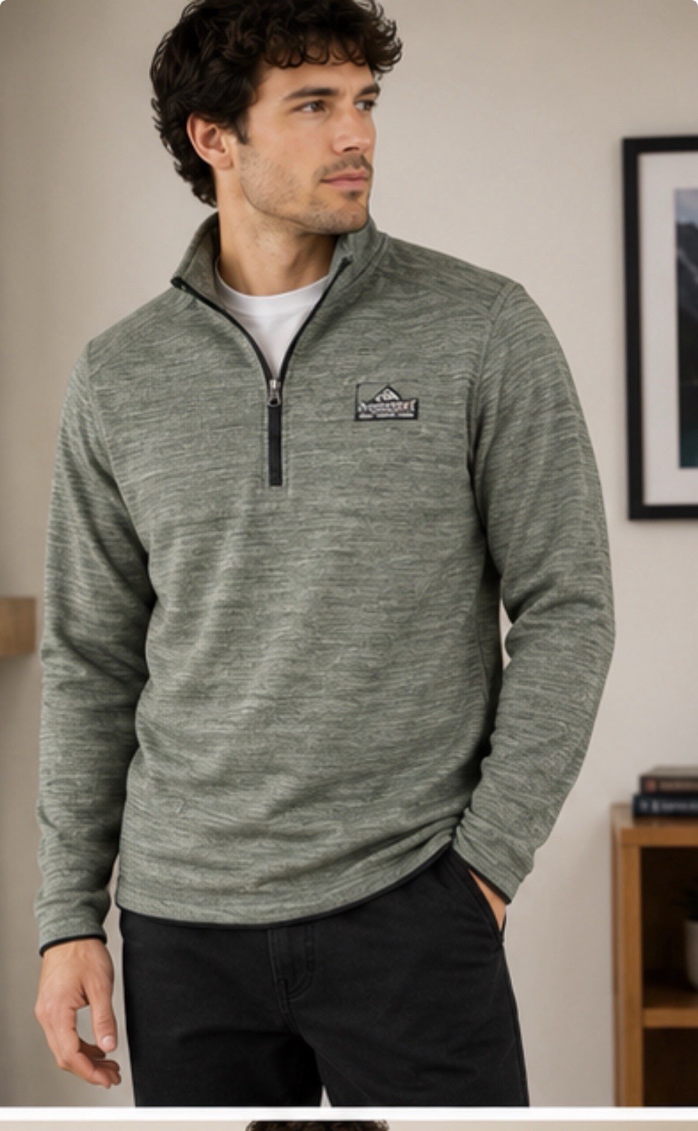 Avalanche Outdoor Quarter Zip Pullover Mens M Green Performance gallery