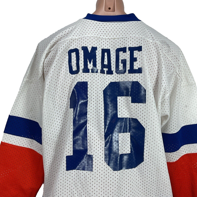 Vintage 90s Mesh Knit Nassau County Lions #16 OMAGE Hockey Jersey NWOT mens XL gallery