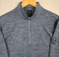 DUNNING x PALMETTO DUNES SC Mens Large Lightweight Blue Space Dye 1/4 Zip Polo