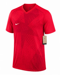 Nike Men Shirt Dri-FIT Precision VI SS Jersey Red Geometric Slim Fit ShortSleeve