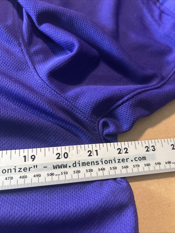 Mens Adidas Three Stripe Logo 2 Button Baseball Jersey Street Size XL Purple gallery