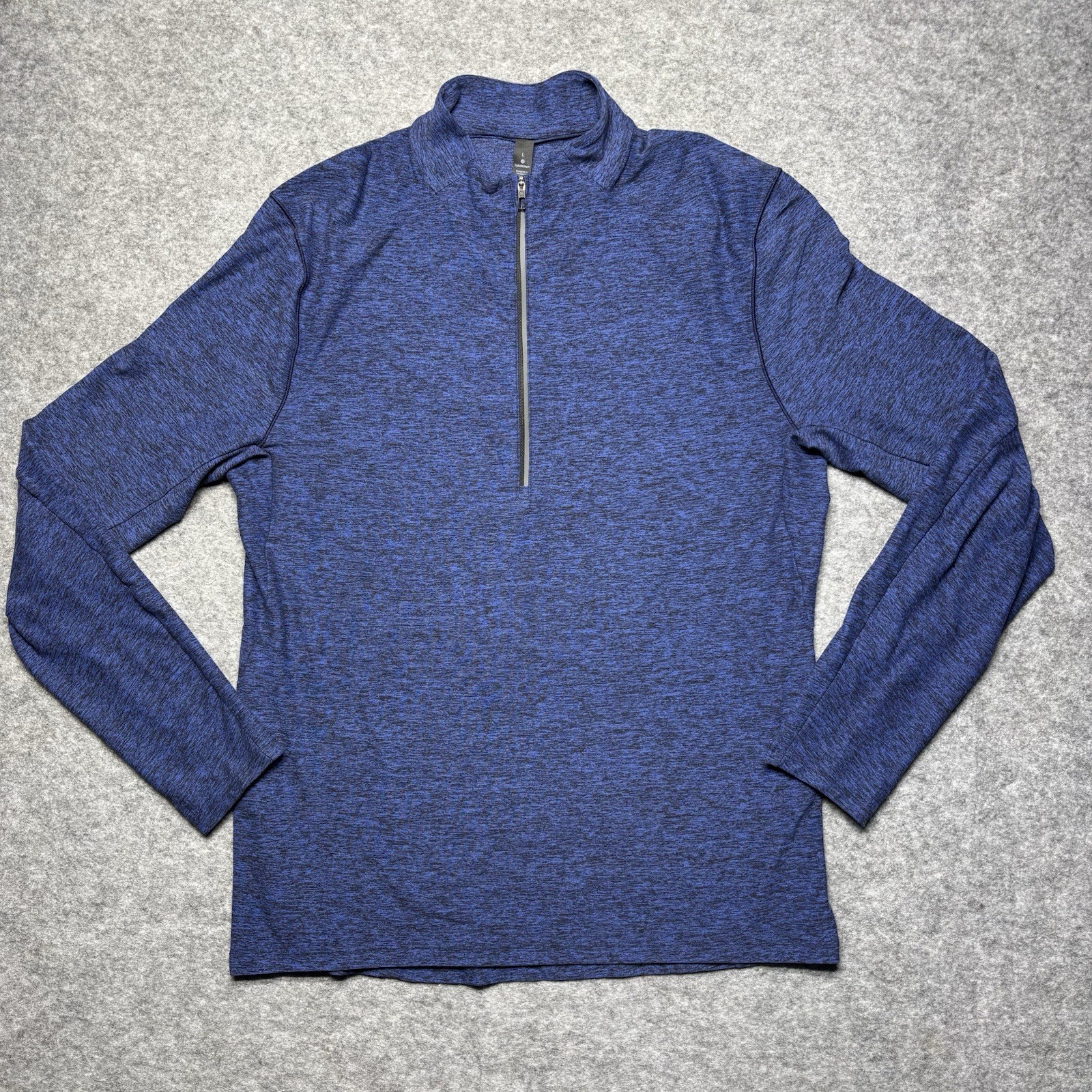 Lululemon Surge Warm 1/2 Zip Mens Large Heather Blue Pullover Stretch Athletic gallery