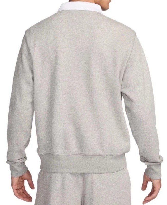New Nike Club Fleece Long Sleeve Rugby Polo Shirt Men’s Sz Medium FN3112-063 gallery