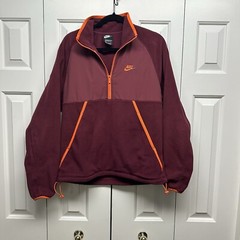Nike Men’s Winterized Half Zip Dark Beetroot Electro Orange Size Small S