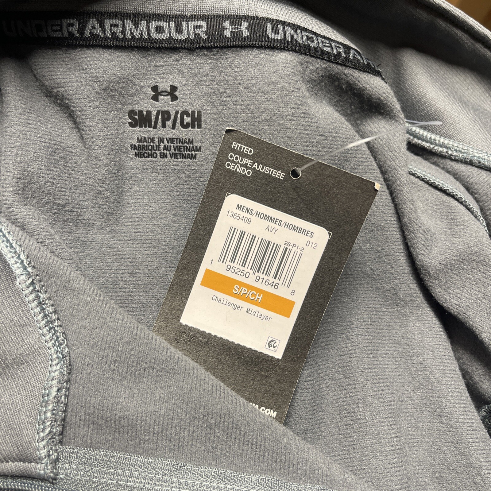 Under Armour Mens Grey Challenger Midlayer 1/4 Zip Pullover Sweater Shirt Small gallery