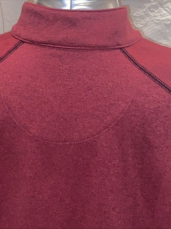 Pebble Beach Performance Mens L Pullover 1/4 Zip Red Black Heather Golf Jacket gallery