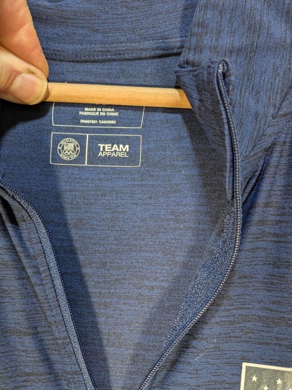 Team USA Men's 1/4 zip Pullover L Blue light moisture wicking All Star Apparel gallery