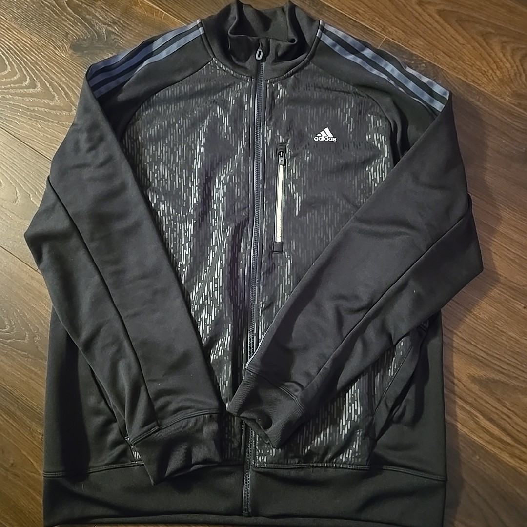 ADIDAS Mens Climalite Zip Athletic XLarge Black Two Tone Polyester Long Sleeve. gallery