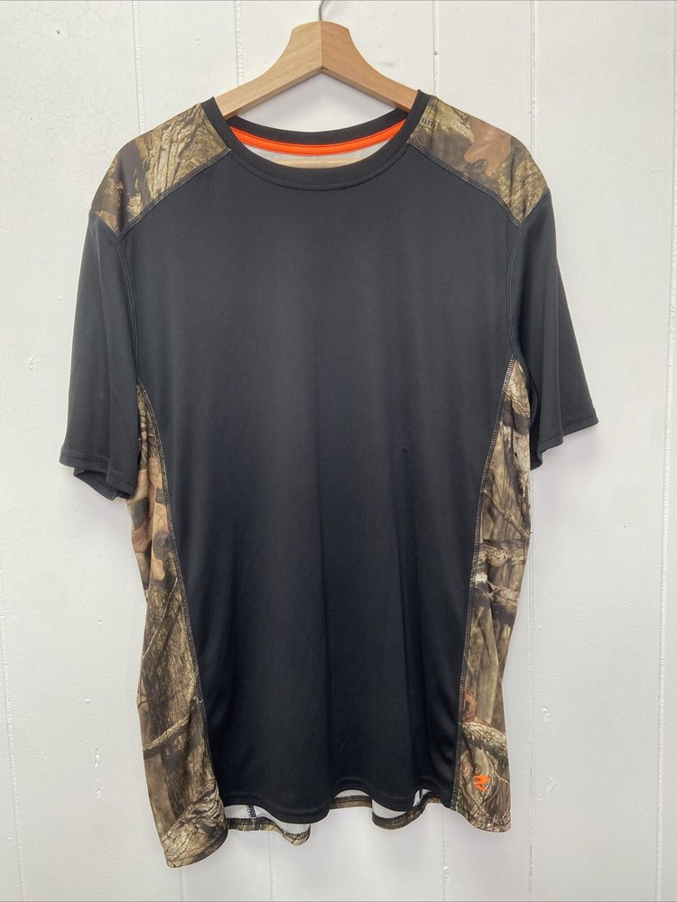 Energy Zone Black & Camouflage Inset DRI-fit Loose Fit T-Shirt Size Large