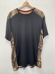 Energy Zone Black & Camouflage Inset DRI-fit Loose Fit T-Shirt Size Large