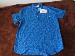 Chubbies XL blue seahorses all over print polo