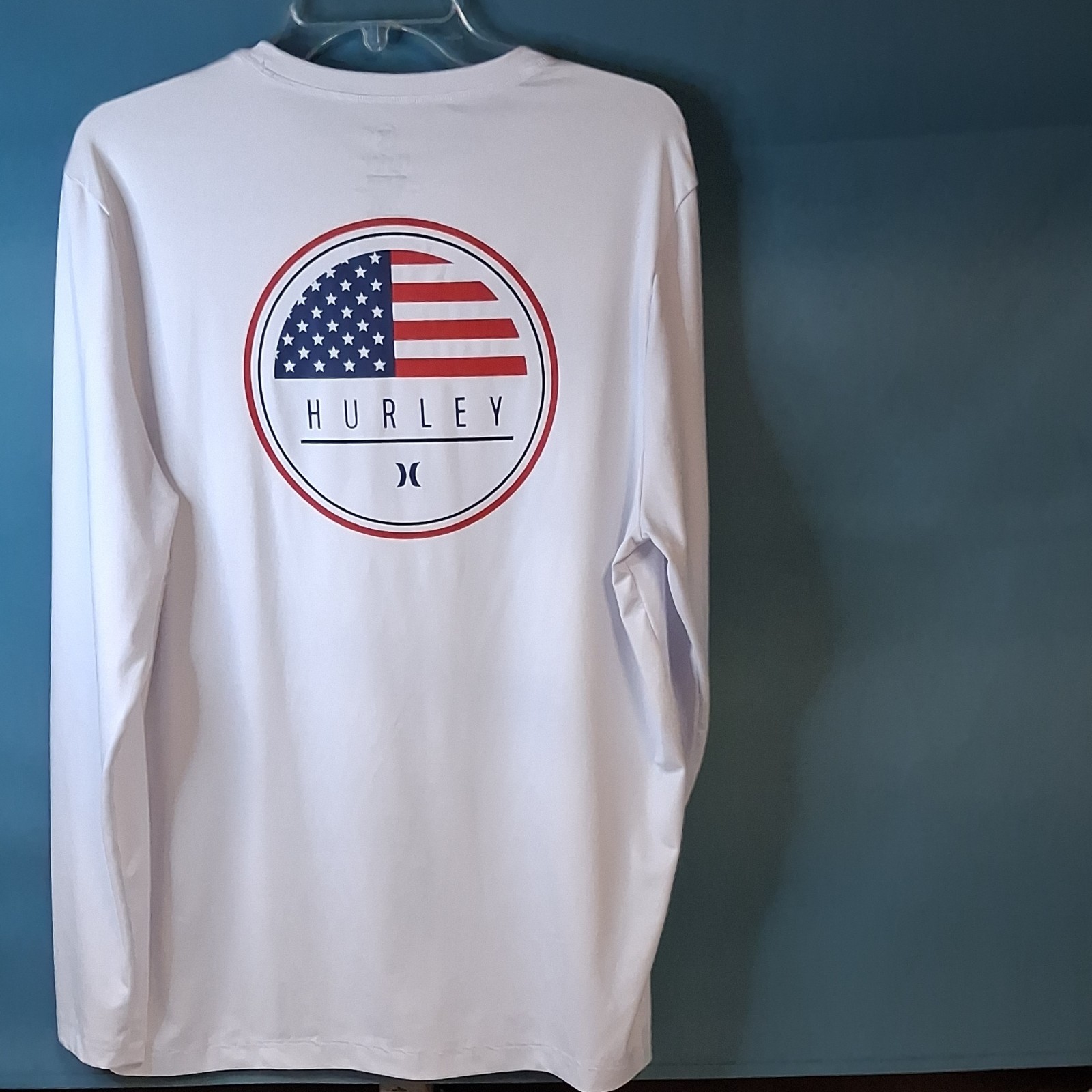 Hurley Men's White Long Sleeve Lightweight Graphic T-Shirt Size M gallery