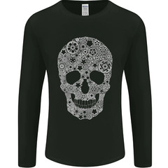 Gear Skull Biker Motorcycle Motorbike Cars Mens Long Sleeve T-Shirt