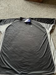 Mens Champion Big & Tall Sz 3X Black Moisture Management Short Sleeve Shirt