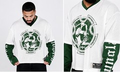 YoungLA Sinister Long Sleeve Mesh Jersey Men’s XXL Off White / Green 8035