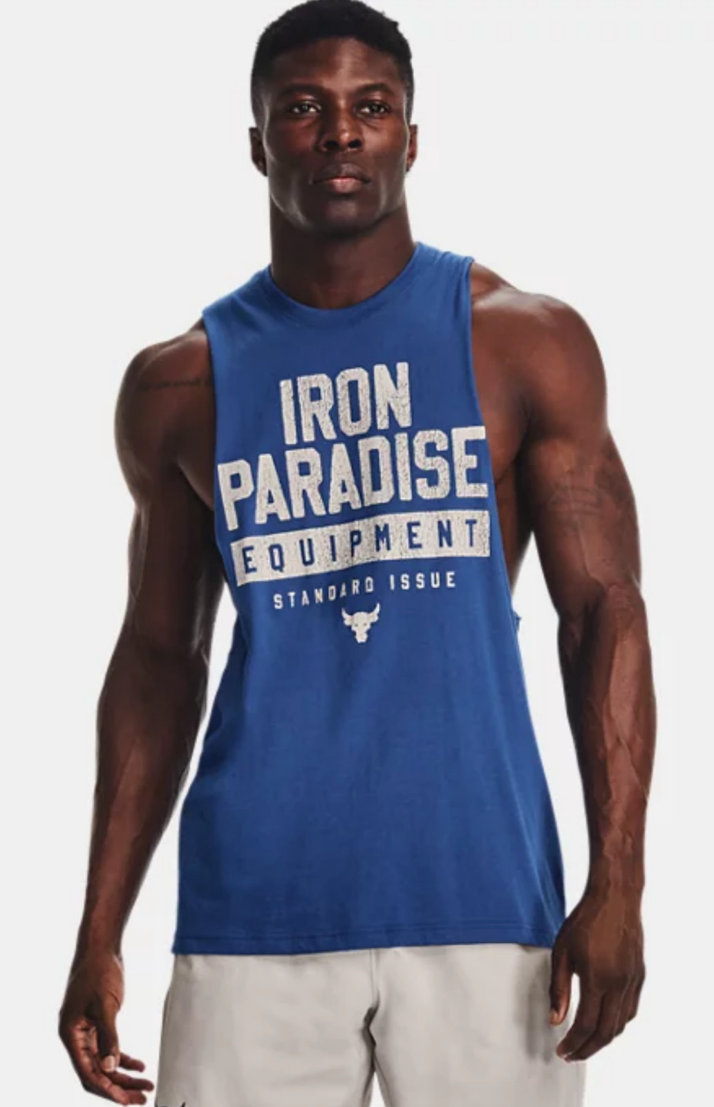Under Armour Project Rock Iron Paradise Blue Tank Top Mens Multiple Sizes NEW gallery