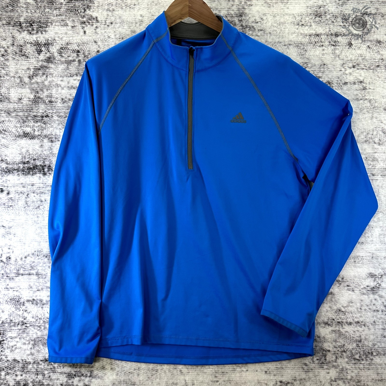 Adidas Golf 1/4 Zip Pullover Men M Blue Long Sleeve Athletic Performance *READ* gallery
