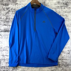Adidas Golf 1/4 Zip Pullover Men M Blue Long Sleeve Athletic Performance *READ*