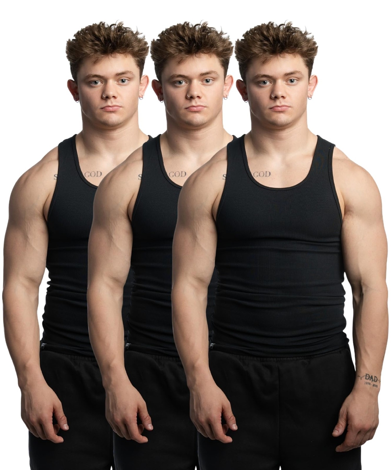 Ekkovision Beaters, Men's Tank Tops, Cotton Spandex Blend Tanks Medium, Black gallery