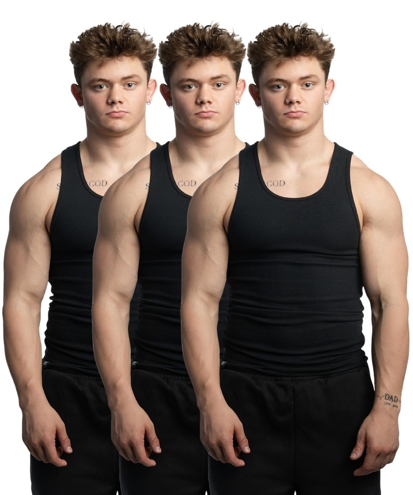 Ekkovision Beaters, Men's Tank Tops, Cotton Spandex Blend Tanks Medium, Black