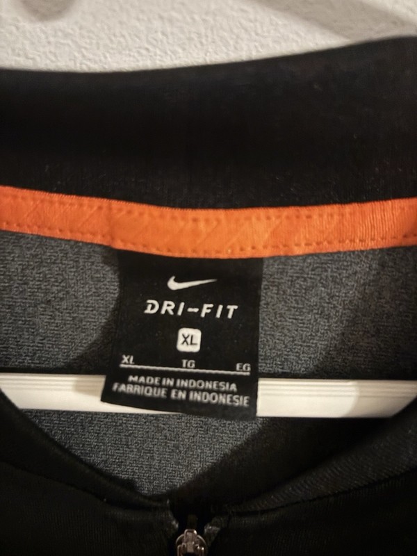 Mens Nike Black Gray Orange Dri-Fit OSU Pullover Shirt Long Sleeve 1/4 Zip XL gallery
