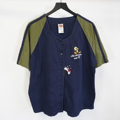 Vintage Looney Tunes Tweety Bird Baseball Jersey Men’s XL Sylvester Cartoon Blue